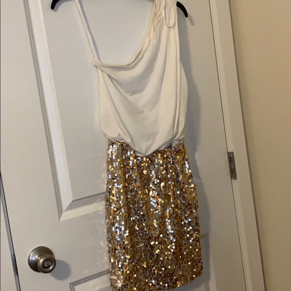 White and gold dress